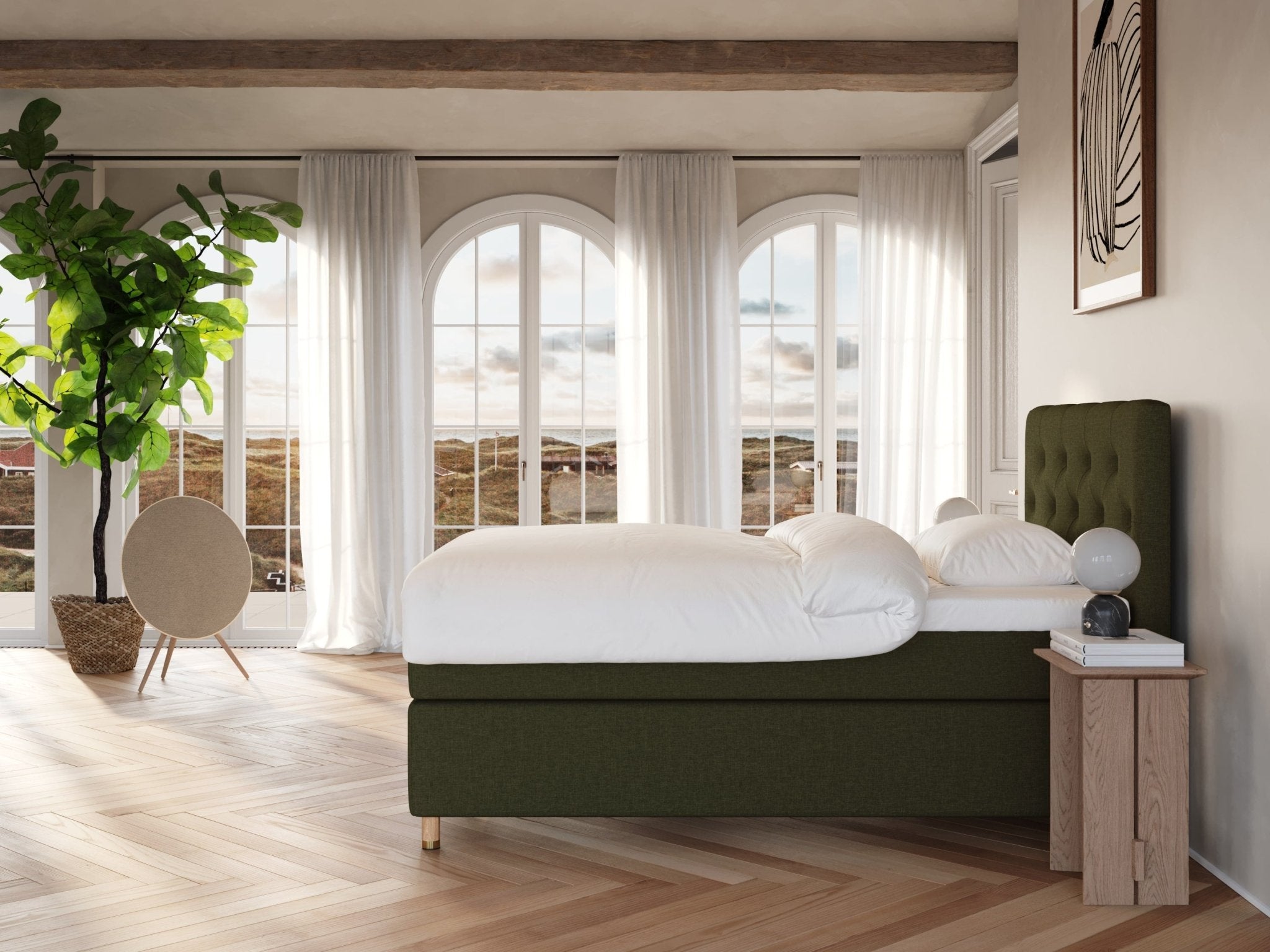 Nora Nordlys 140x200 Mørkegrøn Nordic Dream tilbyr senger med skandinavisk design og materialer av høy kvalitet. Opplev perfekt komfort for en god natts søvn. Bestill din i dag!