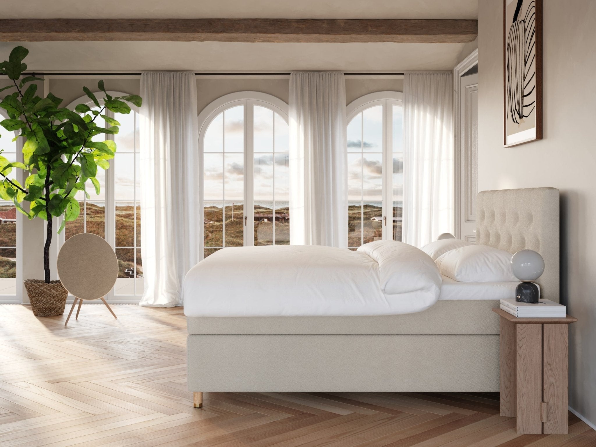 Nora Nordlys 180x210 Bouclé cream Nordic Dream tilbyr senger med skandinavisk design og materialer av høy kvalitet. Opplev perfekt komfort for en god natts søvn. Bestill din i dag!