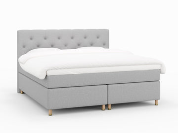 Nora Nordlys 200x200 Lysegrå Nordic Dream tilbyr senger med skandinavisk design og materialer av høy kvalitet. Opplev perfekt komfort for en god natts søvn. Bestill din i dag!