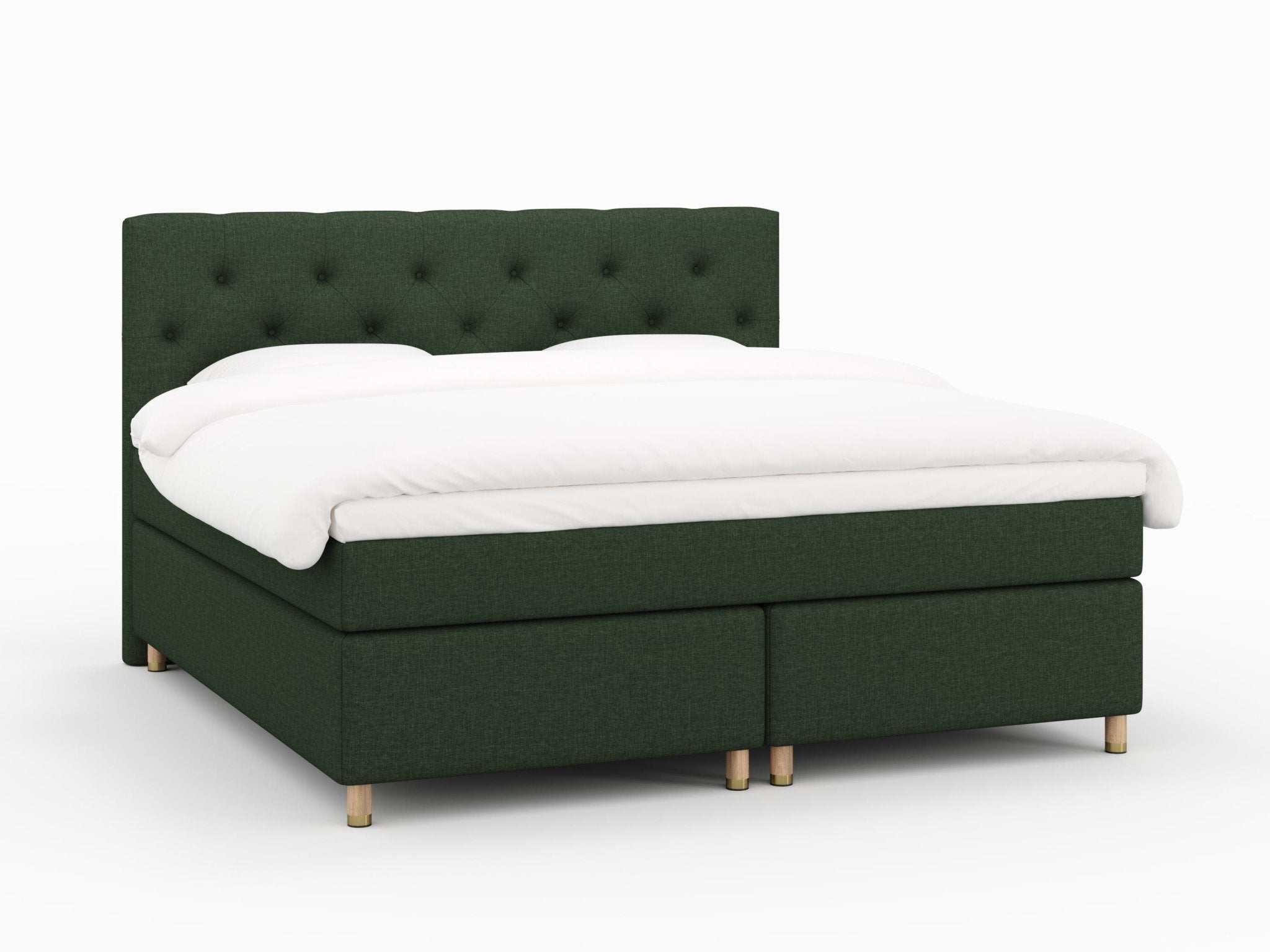Nora Nordlys 200x200 Mørkegrøn Nordic Dream tilbyr senger med skandinavisk design og materialer av høy kvalitet. Opplev perfekt komfort for en god natts søvn. Bestill din i dag!