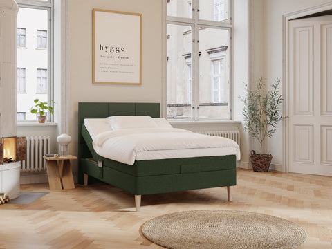 Ragna Älv 140x200 Mørkegrøn Nordic Dream tilbyr senger med skandinavisk design og materialer av høy kvalitet. Opplev perfekt komfort for en god natts søvn. Bestill din i dag!