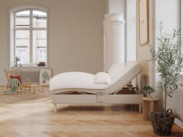 Ragna Älv 90x210 Sand Nordic Dream tilbyr senger med skandinavisk design og materialer av høy kvalitet. Opplev perfekt komfort for en god natts søvn. Bestill din i dag!