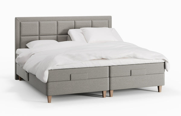 Ragna Fjord 210x210 Lysegrå Nordic Dream tilbyr senger med skandinavisk design og materialer av høy kvalitet. Opplev perfekt komfort for en god natts søvn. Bestill din i dag!