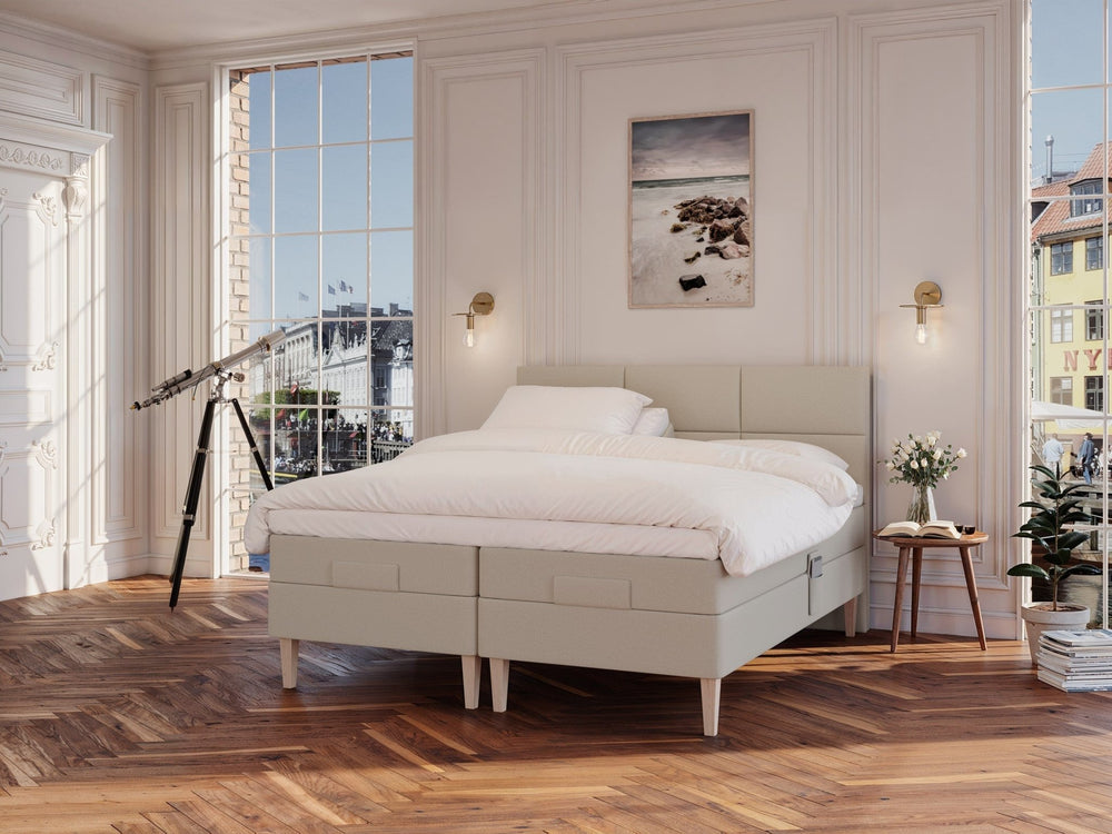 Ragna Nordlys 160x200 Sand Nordic Dream tilbyr senger med skandinavisk design og materialer av høy kvalitet. Opplev perfekt komfort for en god natts søvn. Bestill din i dag!