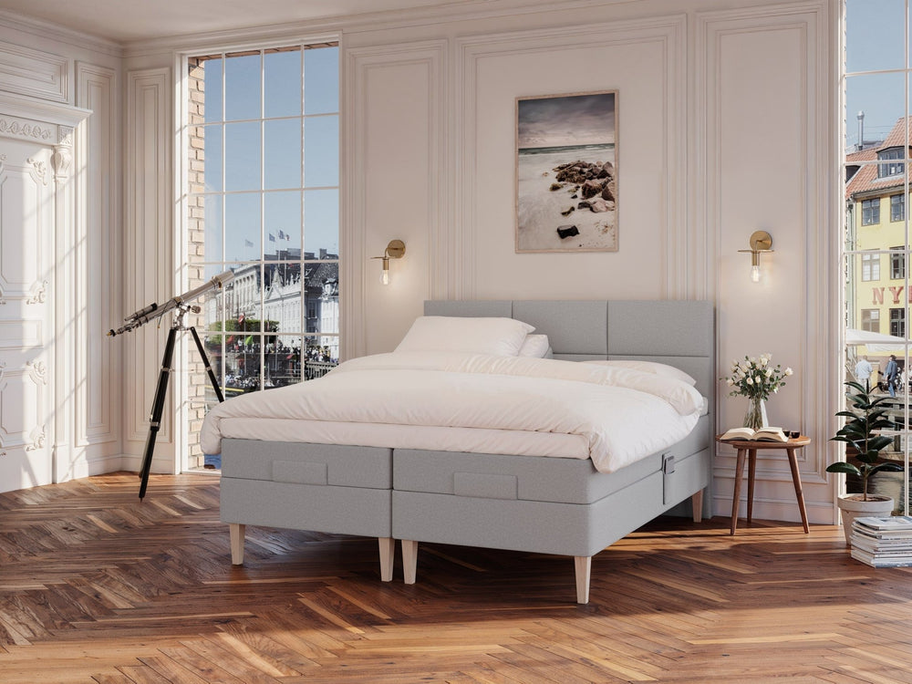 Ragna Nordlys 180x200 Lysegrå Nordic Dream tilbyr senger med skandinavisk design og materialer av høy kvalitet. Opplev perfekt komfort for en god natts søvn. Bestill din i dag!