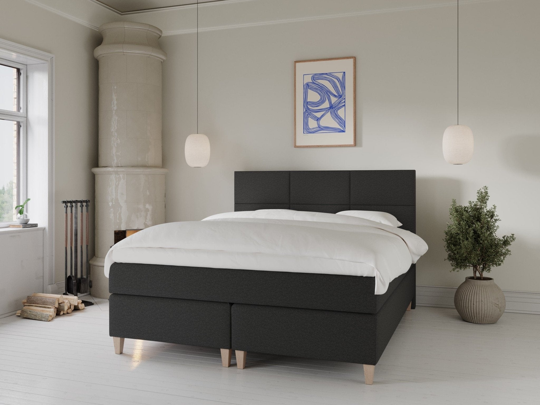 Snefrid Fjord 160x210 Antrasitt Nordic Dream tilbyr senger med skandinavisk design og materialer av høy kvalitet. Opplev perfekt komfort for en god natts søvn. Bestill din i dag!