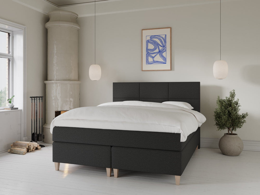 Snefrid Fjord 160x210 Antrasitt Nordic Dream tilbyr senger med skandinavisk design og materialer av høy kvalitet. Opplev perfekt komfort for en god natts søvn. Bestill din i dag!