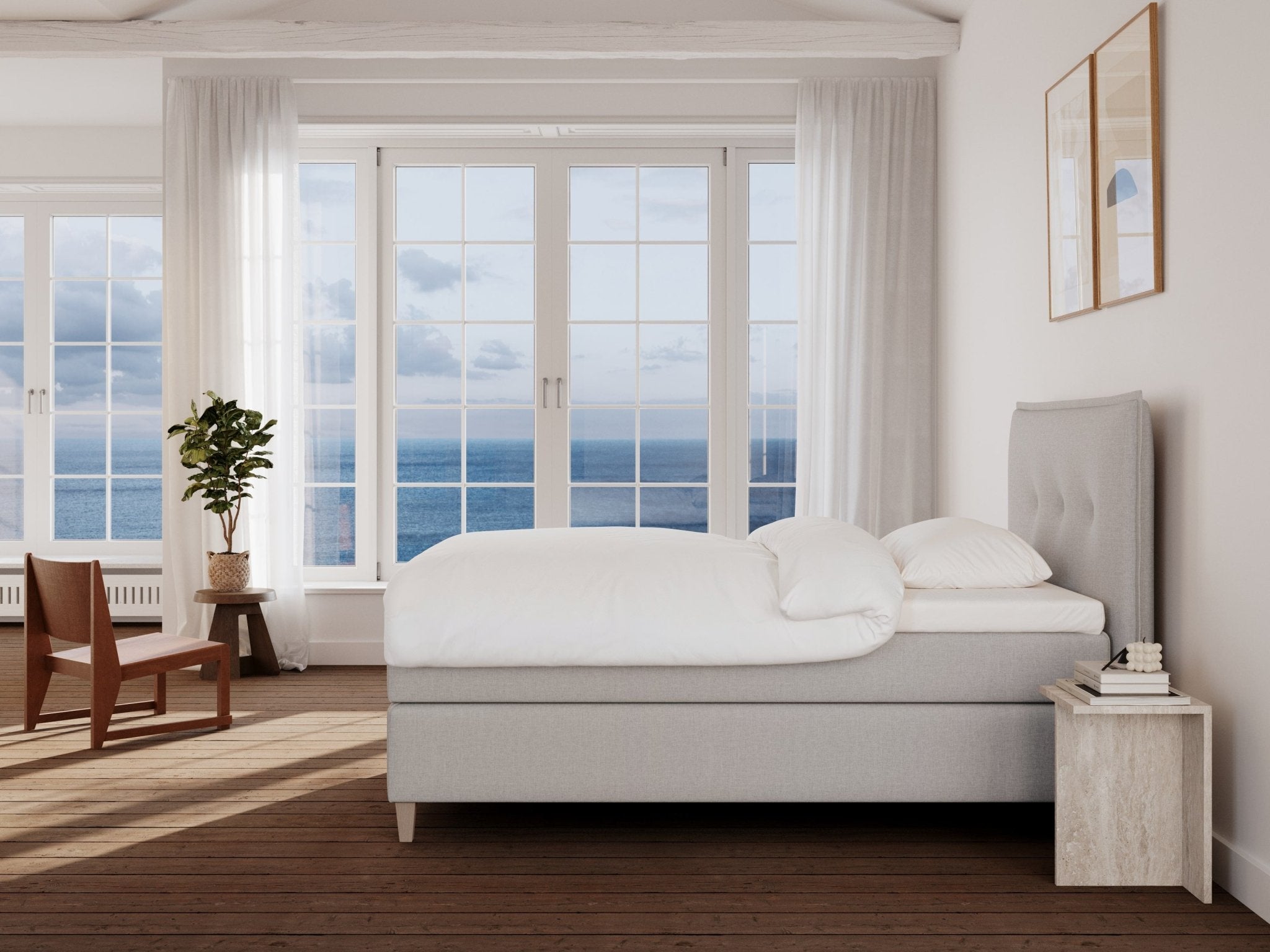 Snefrid Nordlys 140x210 Lysegrå Nordic Dream tilbyr senger med skandinavisk design og materialer av høy kvalitet. Opplev perfekt komfort for en god natts søvn. Bestill din i dag!