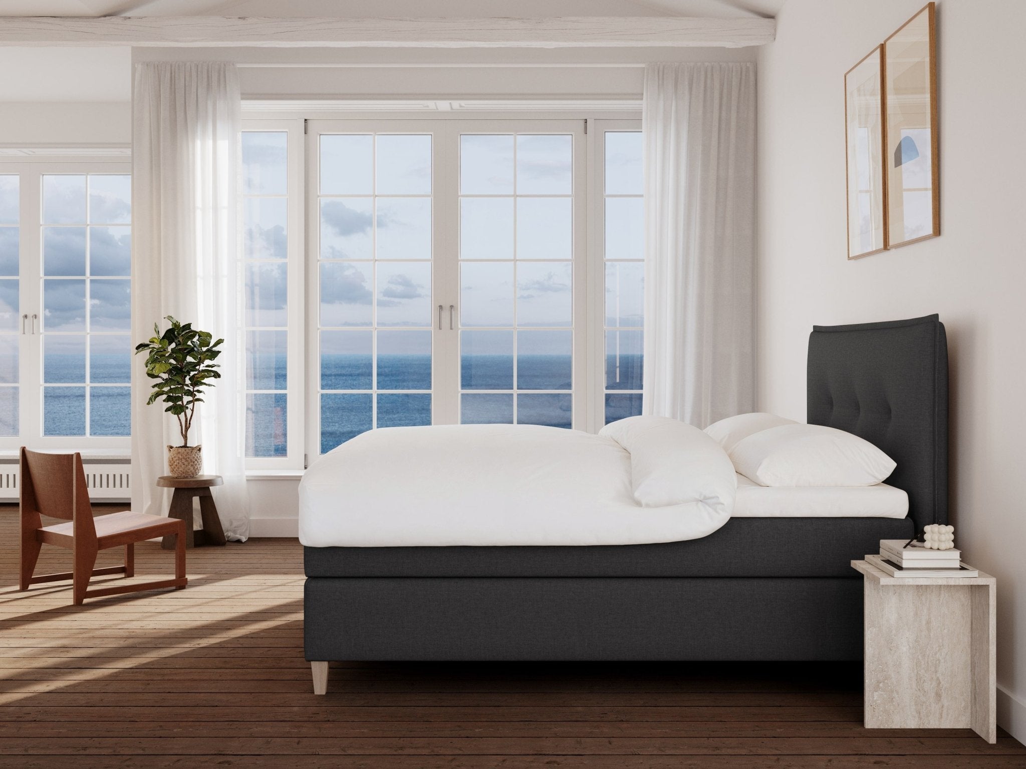Snefrid Nordlys 160x210 Antrasitt Nordic Dream tilbyr senger med skandinavisk design og materialer av høy kvalitet. Opplev perfekt komfort for en god natts søvn. Bestill din i dag!