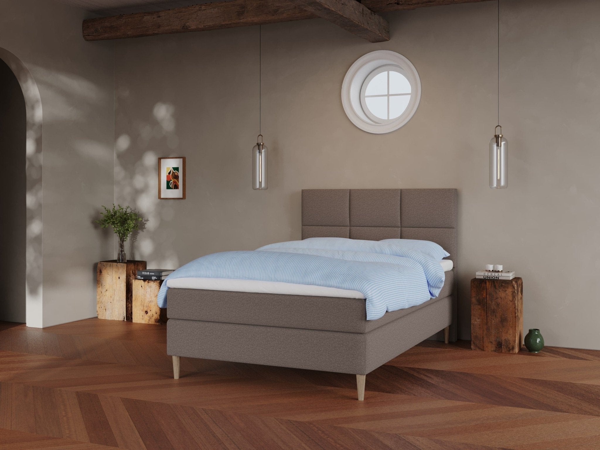 Svanhild Fjäll 120x200 Mørk brun Nordic Dream tilbyr senger med skandinavisk design og materialer av høy kvalitet. Opplev perfekt komfort for en god natts søvn. Bestill din i dag!