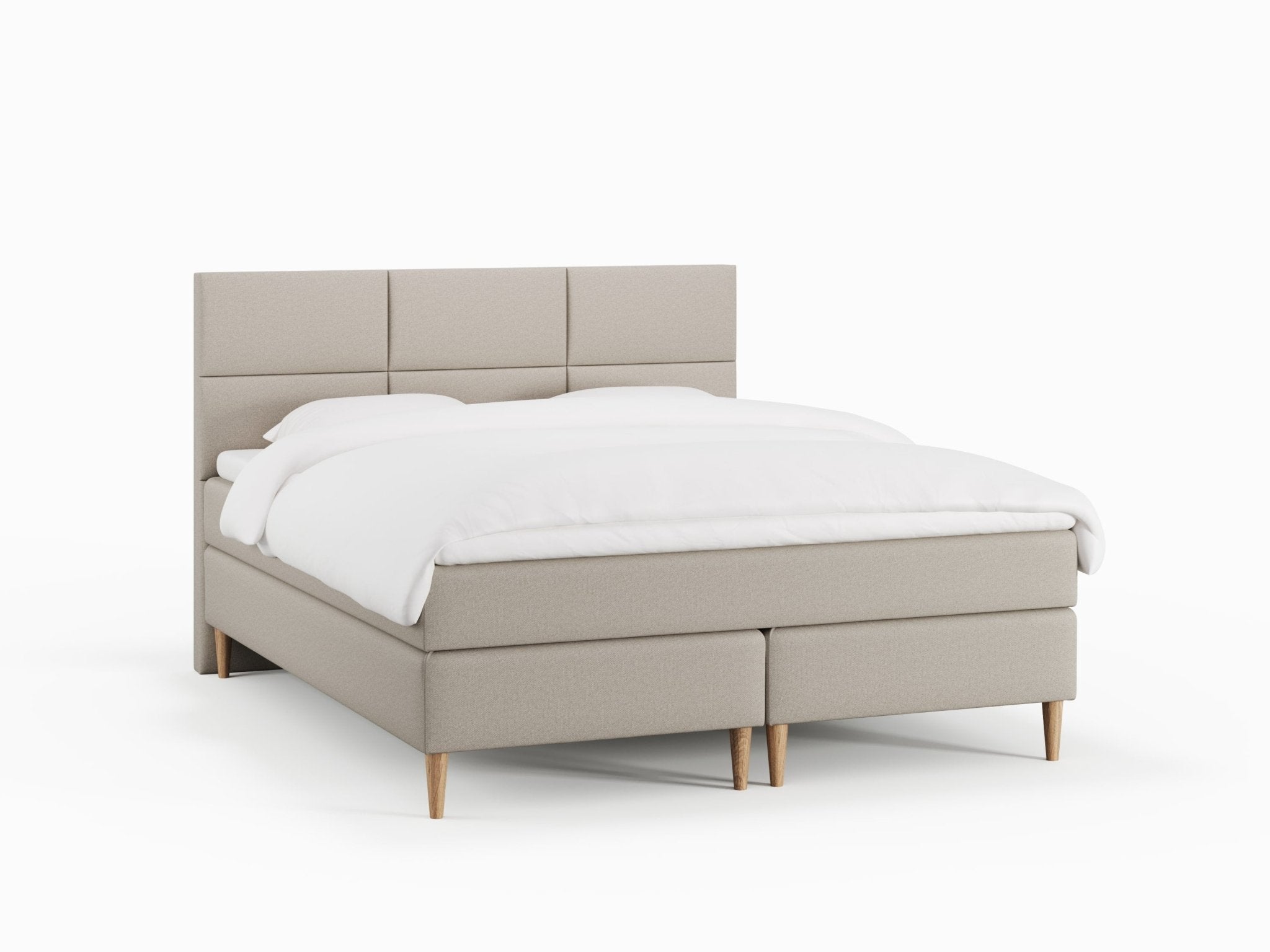 Svanhild Fjord 180x200 Sand Nordic Dream tilbyr senger med skandinavisk design og materialer av høy kvalitet. Opplev perfekt komfort for en god natts søvn. Bestill din i dag!